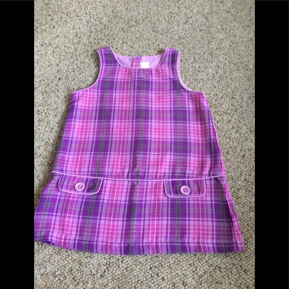Girls 18 mo. Pink and purple plaid jumper